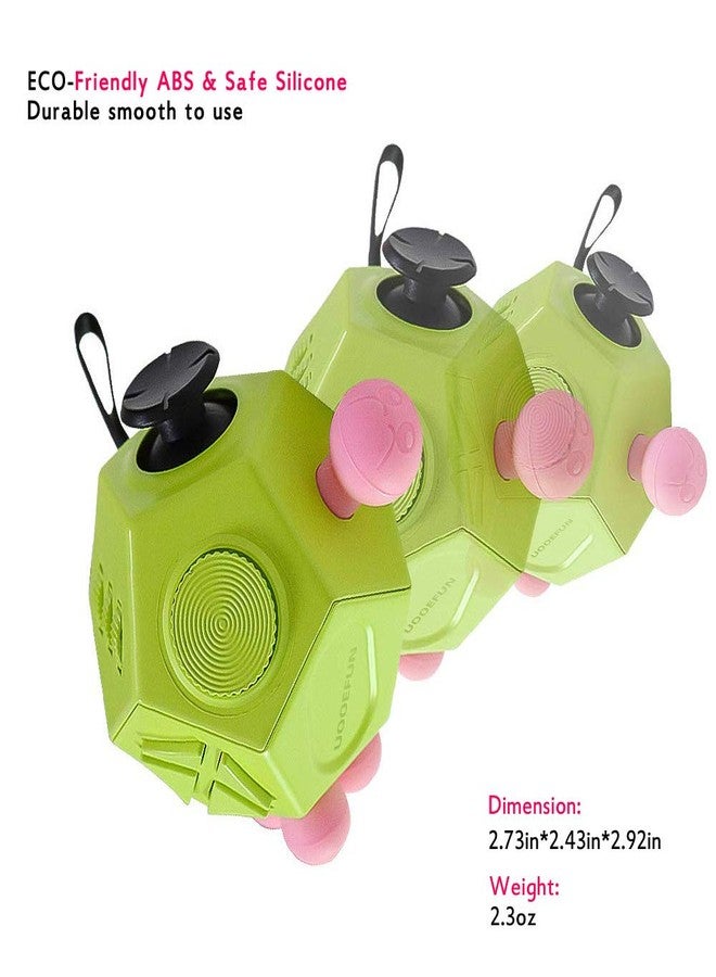 UOOEFUN Fidgets Toy,12 Sided Cube Toys,Autism Toy,Relief Stress Cube Toy,Sensory Toy, Anxiety Toy for Childens and Adults with Improve Attention and Relieve Stress (Green / A3) - Image 2